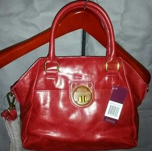 ♥️ ELLIOT LUCCA RED LEATHER SATCHEL CROSSBODY NWT ♥️